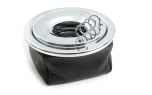 CORVETTE BLACK LEATHER CIGARETTE ASHTRAY WITH CIGARETTE REST