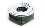 CORVETTE GREEN LEATHER CIGARETTE ASHTRAY WITH CIGARETTE REST